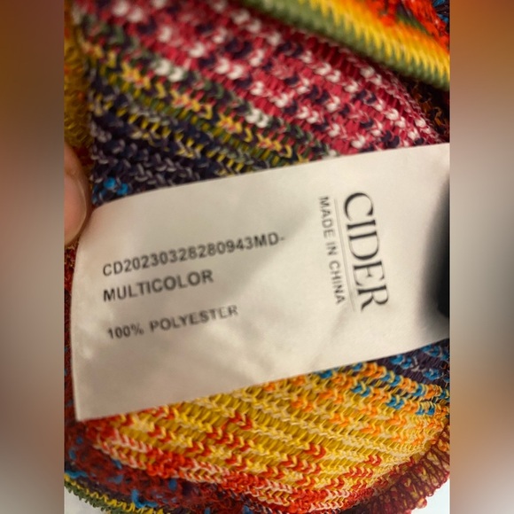 Cider Colourful Striped Beachy Boho V-Neck Front Tie Slit Maxi Dress Size XL - Picture 11 of 12